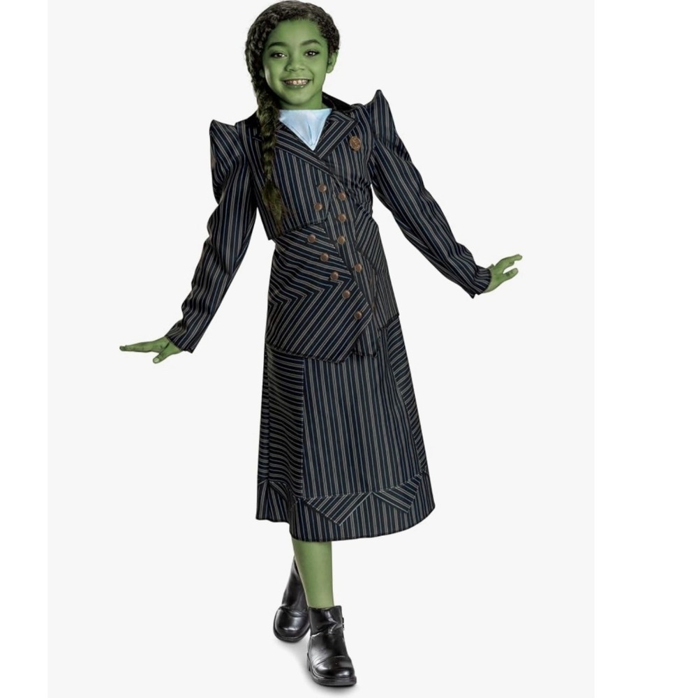 Disguise Wicked Elphaba Shiz Child Costume Movie Outfit Black Blue Small 4-6X